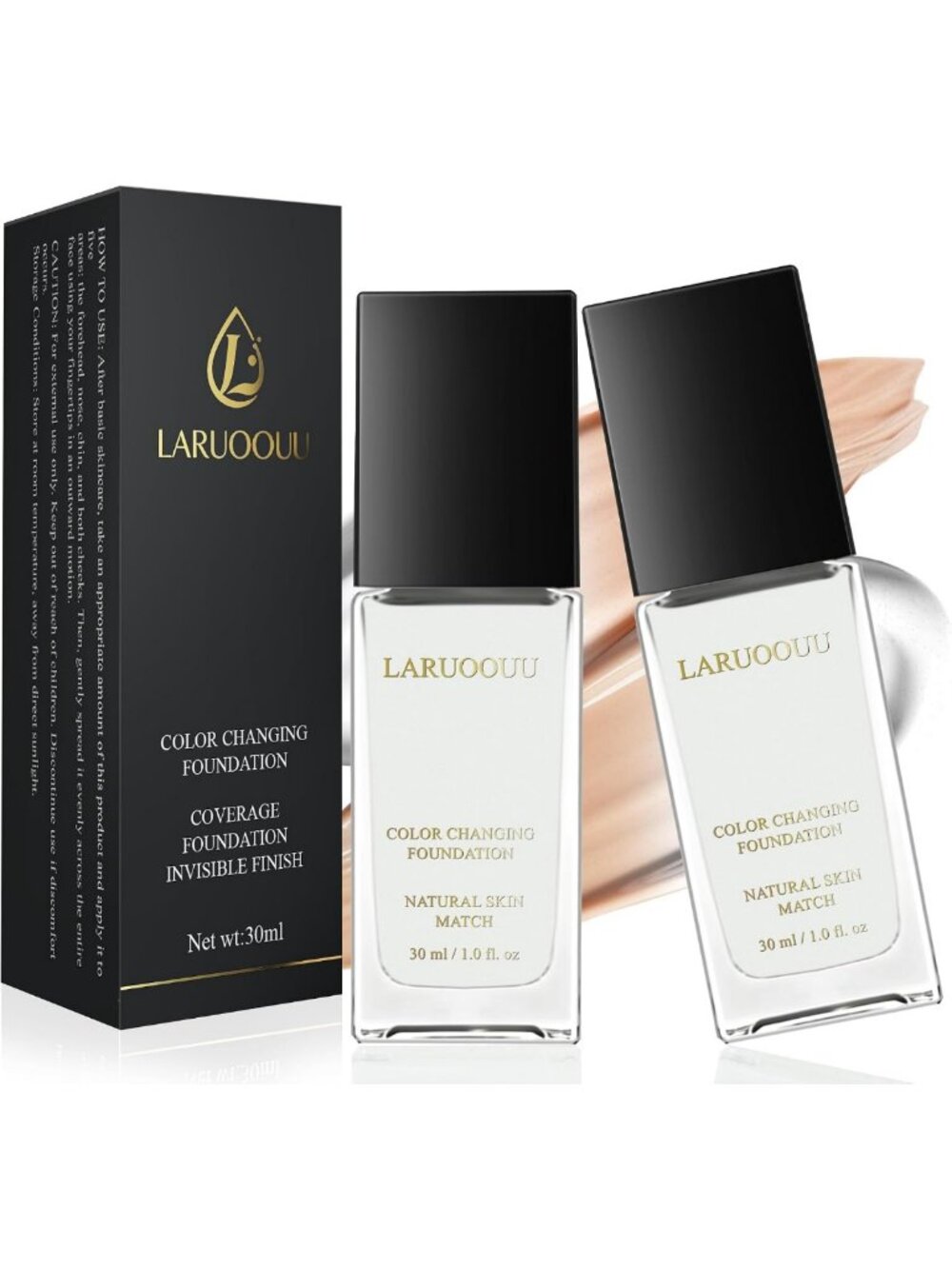 Color Changing Liquid Foundation for Women, Medium-Full Coverage, Waterproof